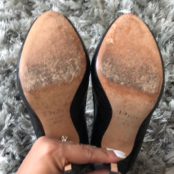 CHRISTIAN DIOR cannage peep toe pump - 35.5 - Picture 5 of 6